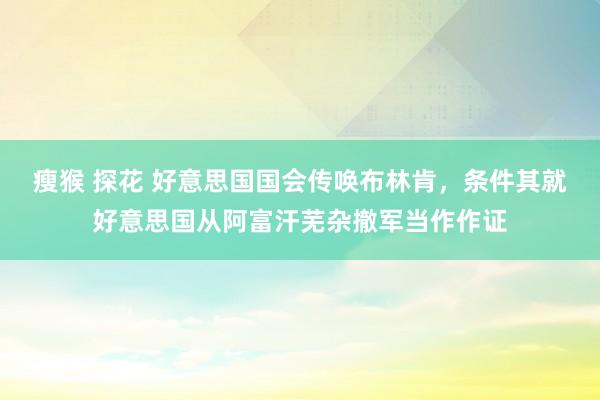 瘦猴 探花 好意思国国会传唤布林肯，条件其就好意思国从阿富汗芜杂撤军当作作证