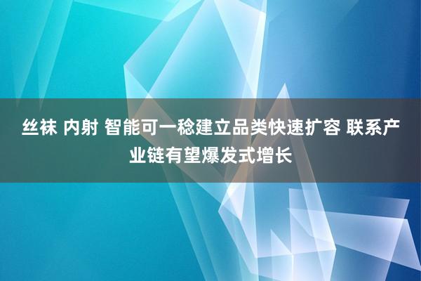 丝袜 内射 智能可一稔建立品类快速扩容 联系产业链有望爆发式增长