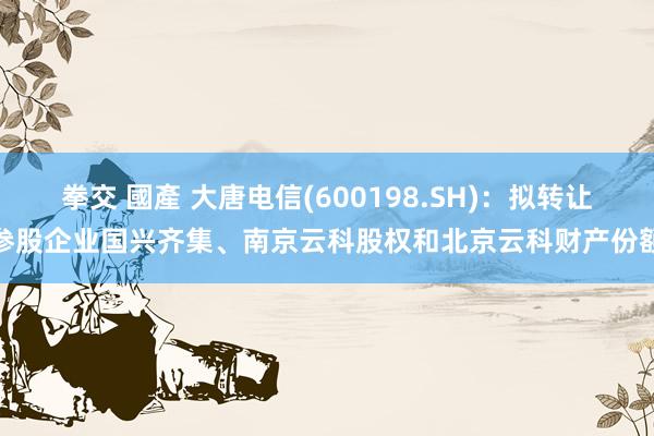 拳交 國產 大唐电信(600198.SH)：拟转让参股企业国兴齐集、南京云科股权和北京云科财产份额