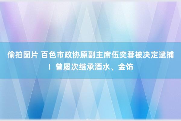 偷拍图片 百色市政协原副主席伍奕蓉被决定逮捕！曾屡次继承酒水、金饰