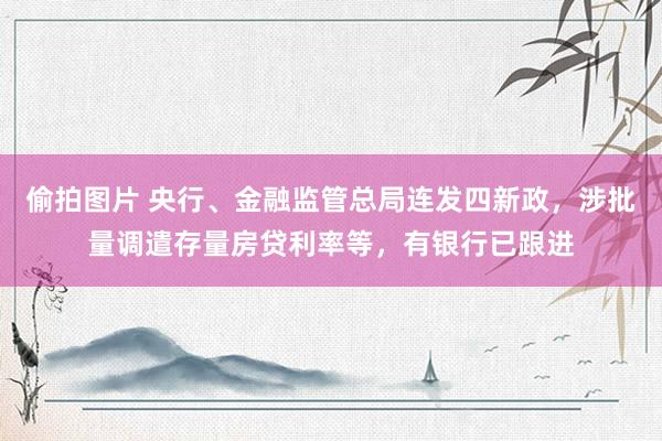 偷拍图片 央行、金融监管总局连发四新政，涉批量调遣存量房贷利率等，有银行已跟进