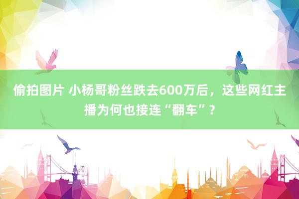 偷拍图片 小杨哥粉丝跌去600万后，这些网红主播为何也接连“翻车”？