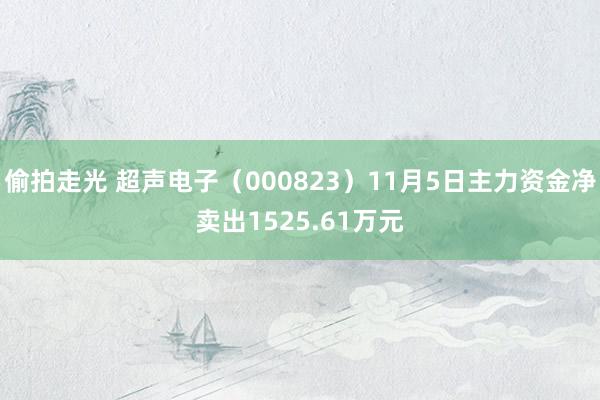 偷拍走光 超声电子（000823）11月5日主力资金净卖出1525.61万元